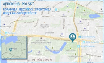 PORADNIA MEDYCYNY SPORTOWEJ - AEROKLUB POLSKI - UL. H. SIENKIEWICZA 108-110,  WROCŁAW-ŚRÓDMIEŚCIE