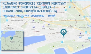 PORADNIA MEDYCYNY SPORTOWEJ - KUJAWSKO-POMORSKIE CENTRUM MEDYCYNY SPORTOWEJ SPORTVITA- SPÓŁKA Z OGRANICZONĄ ODPOWIEDZIALNOŚCIĄ - KS. JERZEGO POPIEŁUSZKI 1,  TORUŃ