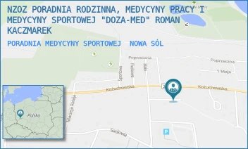 PORADNIA MEDYCYNY SPORTOWEJ - NZOZ PORADNIA RODZINNA, MEDYCYNY PRACY I MEDYCYNY SPORTOWEJ "DOZA-MED" ROMAN KACZMAREK - UL. UL.WITOSA 11,  NOWA SÓL