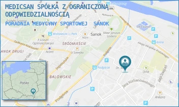 PORADNIA MEDYCYNY SPORTOWEJ - MEDICSAN SPÓŁKA Z OGRANICZONĄ ODPOWIEDZIALNOŚCIĄ - BŁONIE 5, SANOK