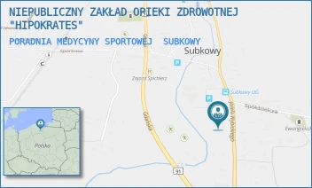 PORADNIA MEDYCYNY SPORTOWEJ - NIEPUBLICZNY ZAKŁAD OPIEKI ZDROWOTNEJ "HIPOKRATES" - UL. JÓZEFA WYBICKIEGO 17,  SUBKOWY