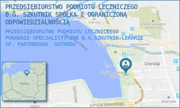 PRZEDSIĘBIORSTWO PODMIOTU LECZNICZEGO PORADNIE SPECJALISTYCZNE B.G.SZKUTNIK-LEKARZE SP. PARTNERSKA - PRZEDSIĘBIORSTWO PODMIOTU LECZNICZEGO B.G. SZKUTNIK SPÓŁKA Z OGRANICZONĄ ODPOWIEDZIALNOŚCIĄ - MICKIEWICZA 11/1,  OSTRÓDA